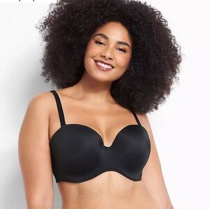 Lane Bryant Multi-Way Boost Strapless Bra Black 42C